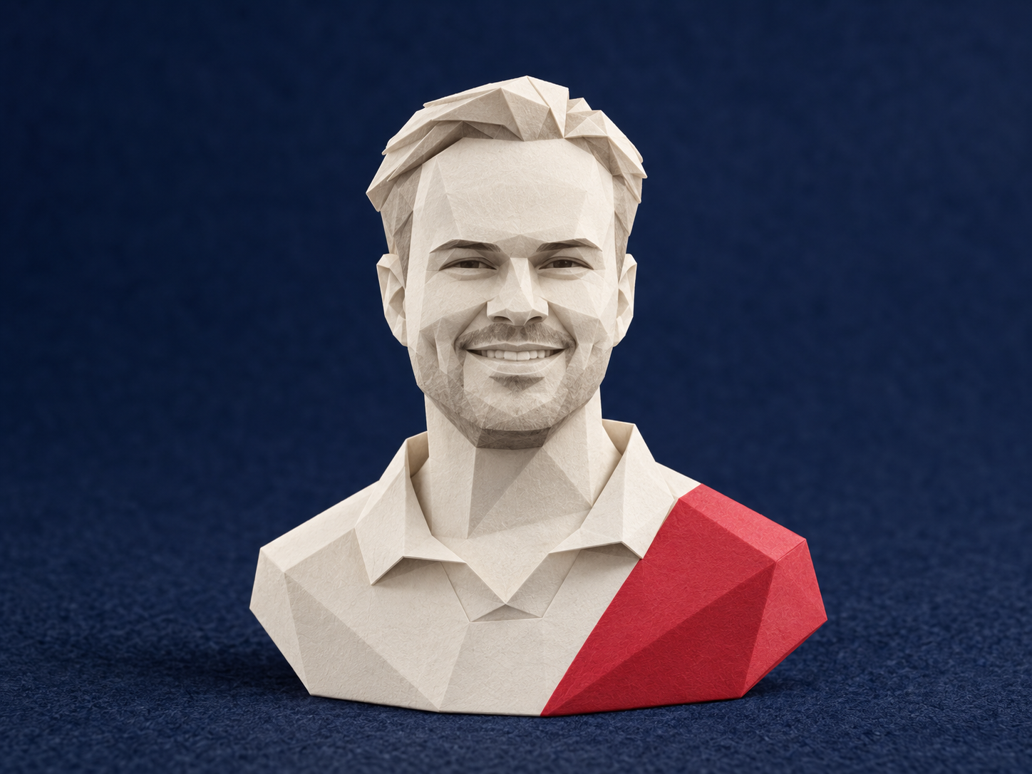 Papieren portretillustratie van Jasper Scholten