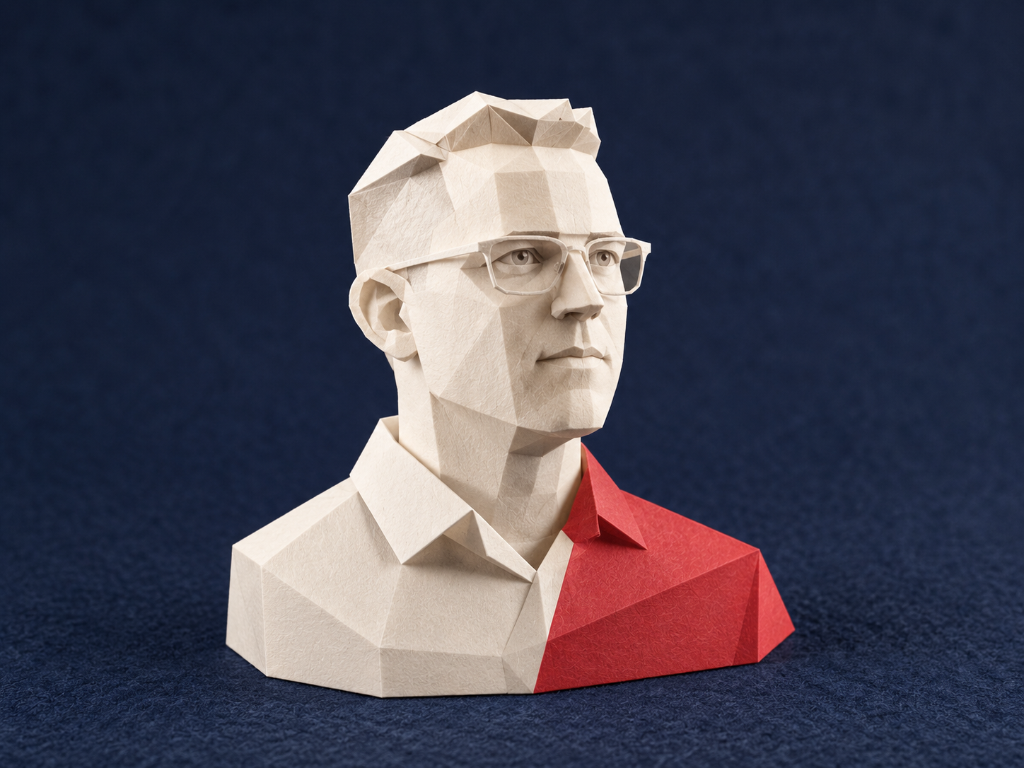 Papieren portretillustratie van Micha Commeren