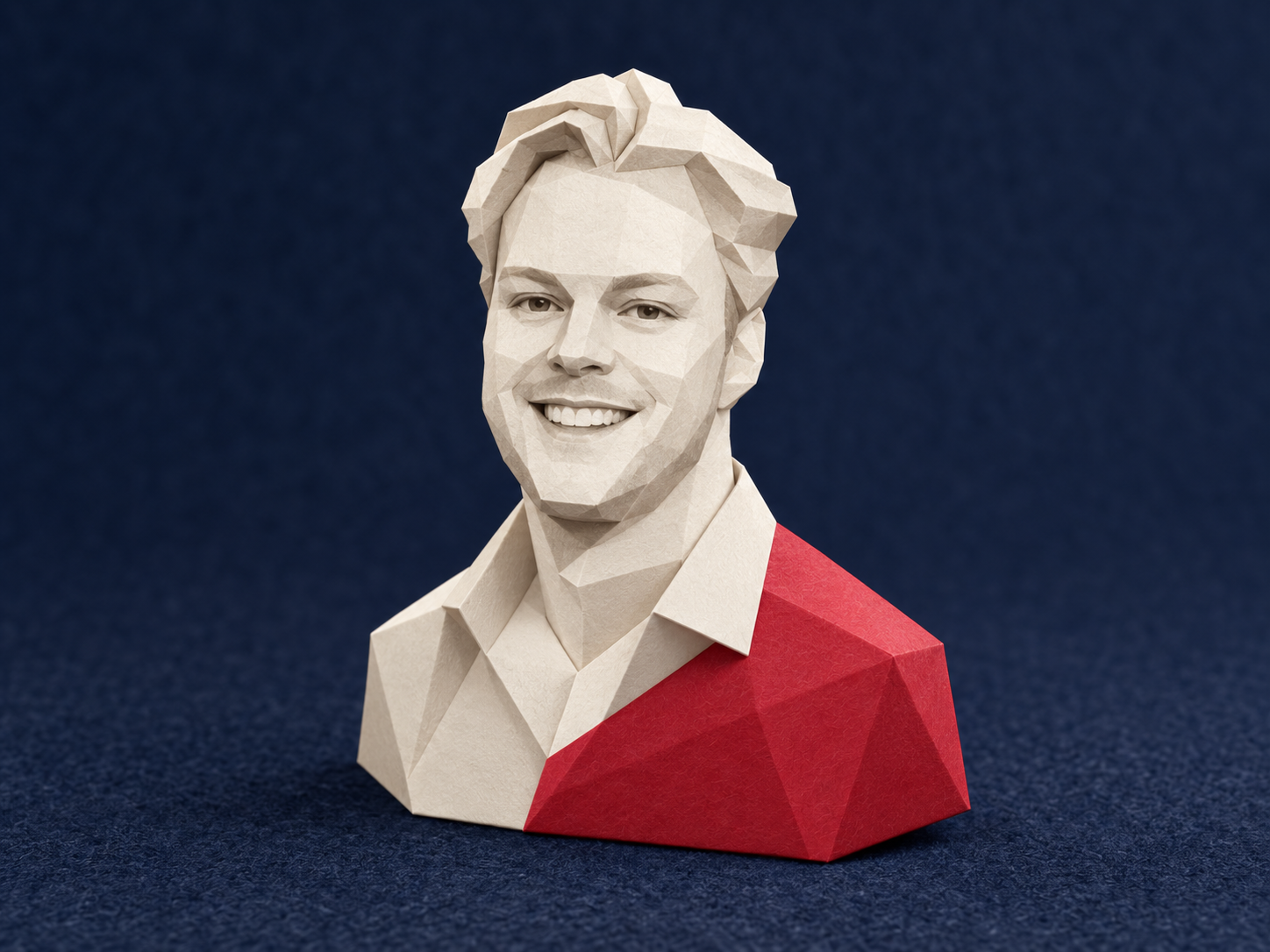 Papieren portretillustratie van Thomas Uland