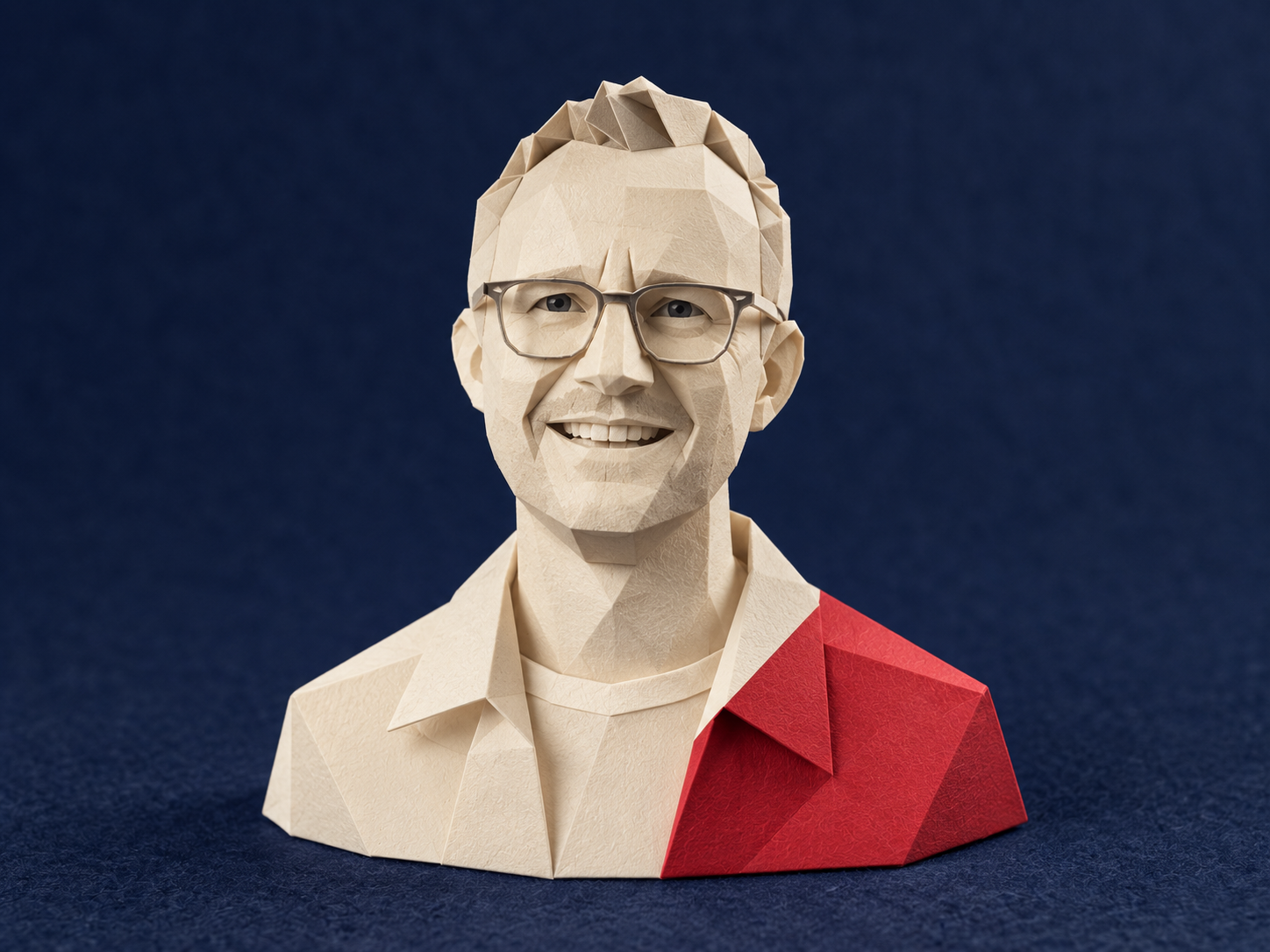 Papieren portretillustratie van Timo Boezeman